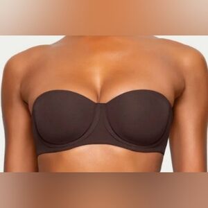 💕SKIMS Fits Everybody Lightly Lined Underwire Strapless Bra Brown ESPRESSO 34DD